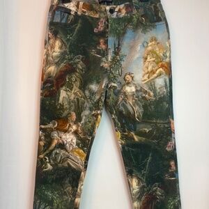 Current Mood Tattooed Rennaissance Print Straight-Leg Jeans